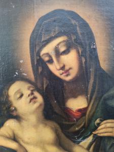 Large 17th-century painting, Madonna and Child - Foto 7