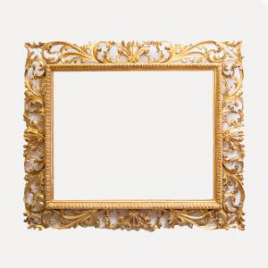Gilded wooden mirror frame, finely carved, 19th century