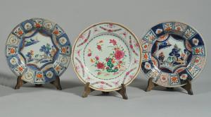 Twenty-three polychrome decorated plates, China, late 18th - early 19th century.