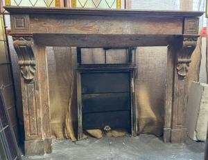 CHM873 - Pink marble fireplace, measures cm L 134 x D 36 x H 107