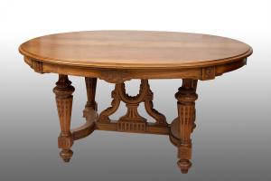 Mesa antiga francesa Napoleão III em nogueira maciça. Século XIX.