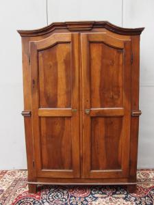 ARMADIO IN NOCE A DUE PORTE PIEMONTESE EPOCA PRIMI 800 RESTAURATO cm L125xP51xH188