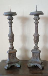Coppia candelieri in legno italia fine XVIII secolo