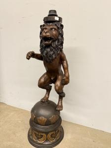 Antike Bronzeskulptur, Löwe, 20. Jahrhundert, 82x30cm
