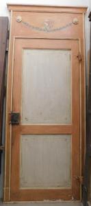 ptl580 - Lackierte Tür mit Rahmen, 18. Jh., cm B 107 x H 257