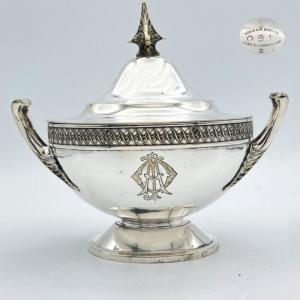 Antique Sheffield silver soup tureen, vegetable bowl silver plate 800