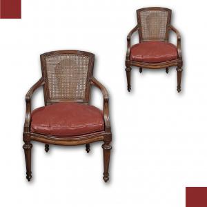 COPPIA DI POLTRONE NEOCLASSICHE FINE XVIII SECOLO 