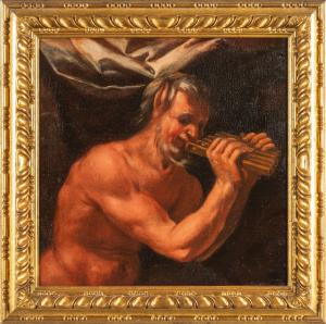 Pifferaio, escola napolitana século XVII, óleo sobre tela.