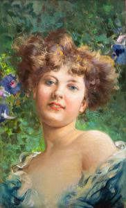 Luca Postiglione, 'La Bella Napoletana', oil on canvas, signed, 1920s/1930s