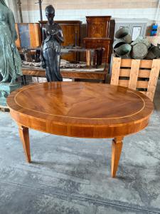 Tavolo ovale in noce bionda 190x140x80h