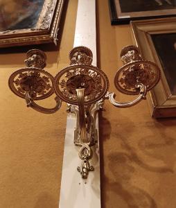 PAIR OF BRONZE SCONCES SECOND HALF XIX CENTURY - Foto 6