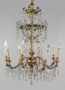 Lüster Ludwig XVI mit acht Lichtern, Genua Ende des 18. Jahrhunderts