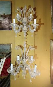 COPPIA DI APPLIQUES CA REZZONICO MURANO PRIMA META' DEL XIX SECOLO 