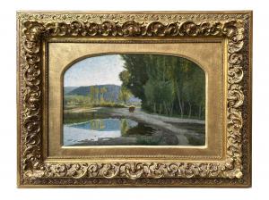 Ernesto Rayper (Genoa 1840 Gameragna SV 1873) Landscape on the Bormida