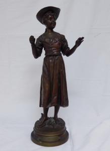 BRONZEFIGUR EINER DAME - Adolphe Jean LAVERGNE (1863 - 1928)