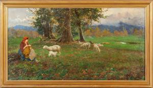 Eugenio Spreafico, "La Pappa", Öl auf Leinwand, unten rechts signiert