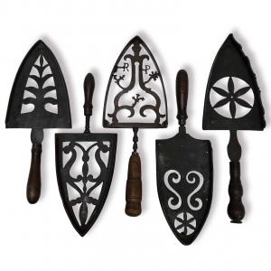 Lot of Five 18th century Italian Iron Trivets Assorted Rough Iron Rests