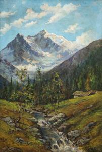 Giovan Francesco Gonzaga, Il Monte Bianco da Entreves, olio su tela, cm.150x100