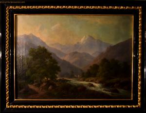 Secondo terzo dell'800, pregevole grande e decorativo olio su tela. Ferdinand Zschäck, firmato in basso a sx