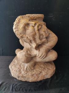 Meraviglioso antico basamento d'acquasantiera d'altare in marmo nembro tabaccon - H 39 cm - Venezia