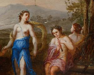 Bottega di Victor Honoré Janssens (Bruxelles, 1658 – Bruxelles, 1736), Paesaggio con figure mitologiche - Foto 9