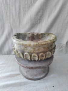 Bellissima acquasantiera in marmo verde venezuela - 28 x 25 cm