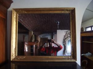 SPECCHIERA RETTANGOLARE DORATA STILE IMPERO EPOCA 800 cm L 92xH77