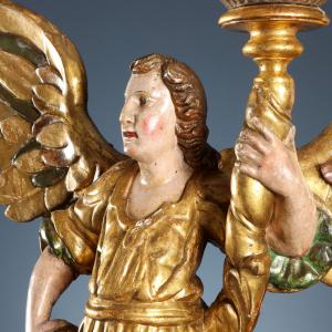 Pair of Baroque Candlestick Angels, Italy, 17th Century - Foto 10