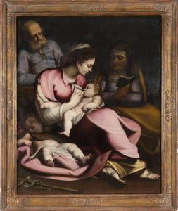Pier Francesco Piola (Genova 1565 1600) La Santa Famiglia, olio su tela