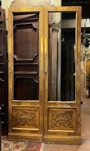 PTL730 - Lackierte Glastür, 1700er Jahre, Maße L 144 x H 259 cm