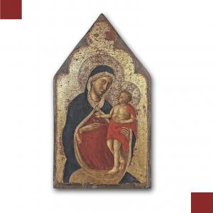 PAINTING WITH MADONNA AND CHILD ON GOLD BACKGROUND EARLY 15TH CENTURY