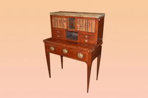 Bellissimo scrittoio francese di inizio 1800 stile Luigi XVI intarsiato