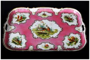 Rectangular Sevres porcelain tray