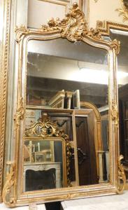 SPECC478 - Gilded and silvered mirror, 19th century, cm W 82 x H 126