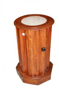 Mesa de Cabeceira Francesa Coluna do século XIX em mogno com mármore