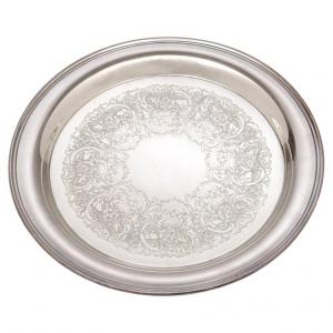 Vassoio tondo in silver plate firmato GORHAM - O/3505 -