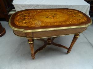 Tavolo \ scrittoio finemente intarsiato Napoleone III Francia - Foto 10