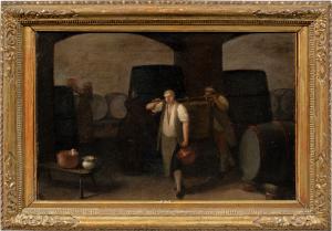Pittore italiano (XVIII secolo) - Interno di cantina durante la vendemmia.