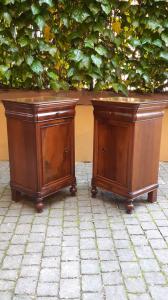Pair of antique Emiliani Luigi Filippo cappuccino bedside tables