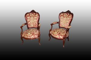 Pair of Louis Philippe armchairs from the 1800s in rosewood