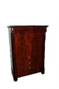 Secretaire francese del 1800 stile Impero in legno di mogano e piuma di mogano