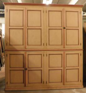 arm134 - closet cabinet, 19th century, cm W 235 (245 with top) x H 260 x D 60