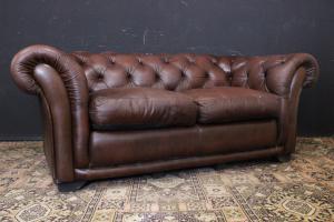 Chesterfield 3-Sitzer Club Original Englisch in braunem Leder