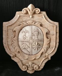 Stemma Fiorentino in marmo finemente scolpito - 45 cm x 37 cm