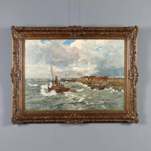 Dipinto di Andreas Dirks - Scorcio Marittimo
