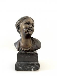 "Fanciulla con fiore" - att. De Martino - Scultura in bronzo