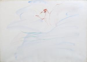 Ernesto Treccani, "Gabbiano", Acryl auf Leinwand, Epoche 20. Jahrhundert