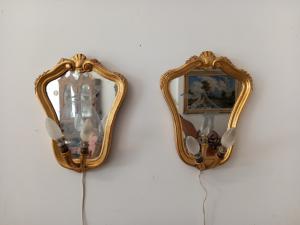 Coppia applique in legno dorato stile Luigi XV con figure veneziane - metà 900