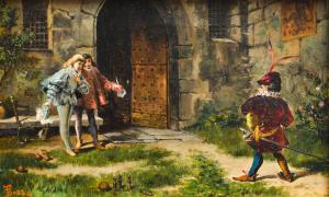 "La sfida" - Olio su cartone di Francesco Bosso, Oil on cardboard by Francesco Bosso