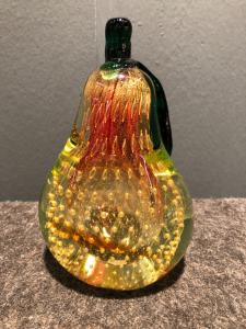 Scultura a forma di pera in vetro soffiato,Manifattura Barovier &Toso. Murano.